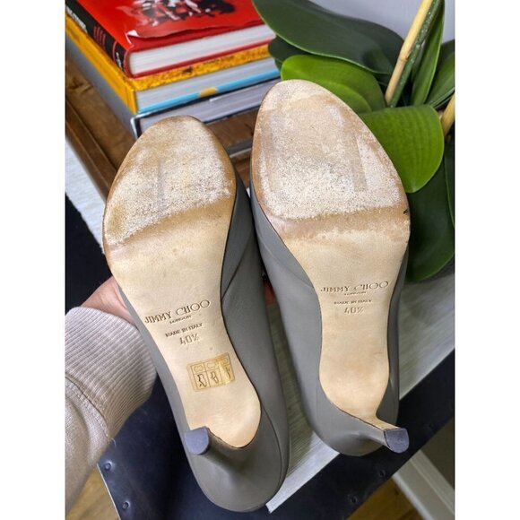 Jimmy Choo Alex Platform Pumps Gray Taupe Women's Size 40.5 US 10.5 - Picture 7 of 7
